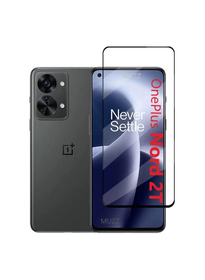 حماية شاشة زجاجية مقسّاة لهاتف OnePlus Nord 2T 5G باللون الأسود - Image 1