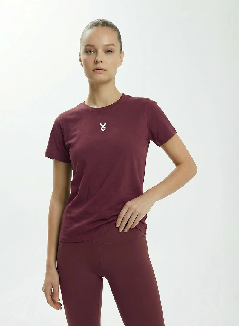Cardio Bunny Women's Regular Fit T-Shirt with Logo Print