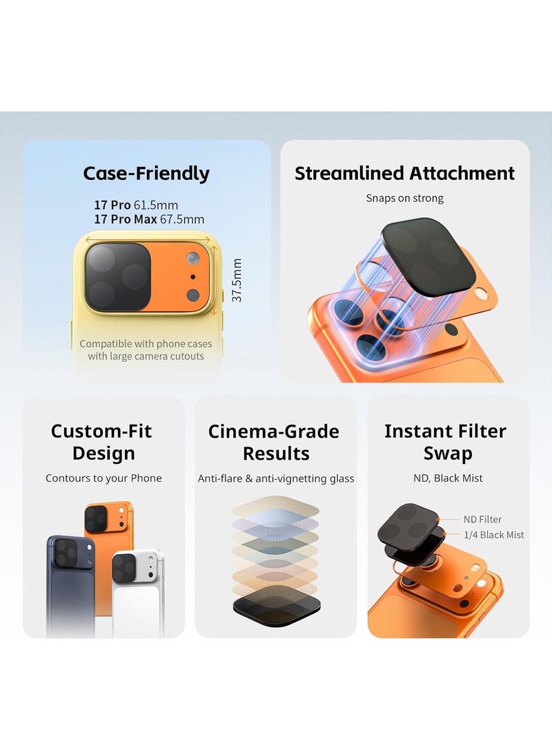 iPhone 17 Promax Magnetic 5 Filters Lens Protective Coating Set Quick Swap With ND CPL UV And Black Soft Professional Photography Filters - Image 2