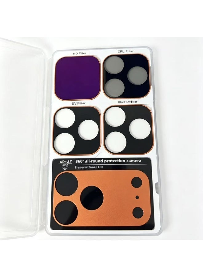 iPhone 17 Promax Magnetic 5 Filters Lens Protective Coating Set Quick Swap With ND CPL UV And Black Soft Professional Photography Filters - Image 5