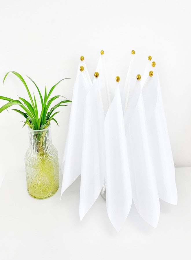 Consummate 25 Pack Solid White Blank Flag Small Mini Plain White DIY Flags On Stick, Party Decorations for Parades, Grand Opening, Kids Birthday, Party Events Celebration, 8.2 x 5.5 inchs, 11.8 inchs - Image 5