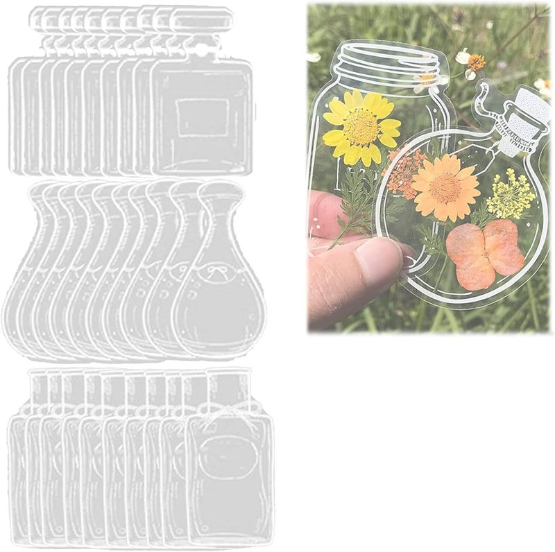 klarako Dried Flower Bookmark Bottle,Transparent Dried Flower Bookmarks,DIY Dried Flower Bookmark,Handmade Natural Dried Flower Bookmark,Fit Female Girl Adult Child Graduation (30PCS A) - Image 1