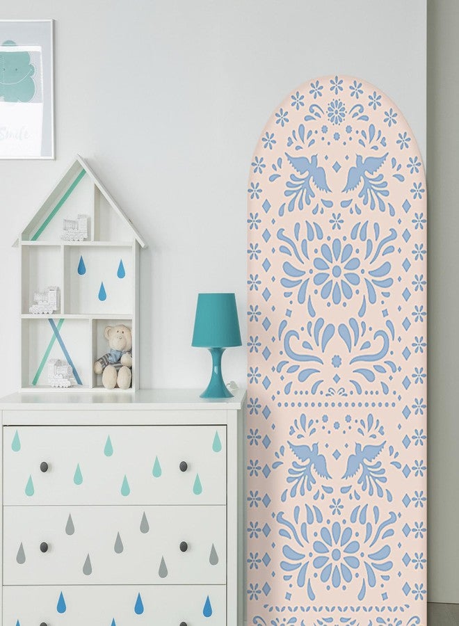 تشونفول غطاء خلفية قوس مكسيكي من Chunful مكون من 3 قطع لحفلات استقبال المولود الجديد، غطاء قوس خلفي لطيف ذو وجهين، لحفلات الزفاف المكسيكية وأعياد الميلاد، بطول 6 أقدام/5 أقدام/4 أقدام (بني-أزرق) - Image 5