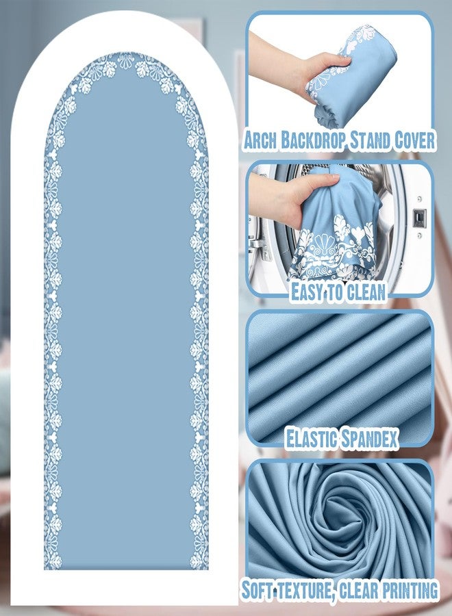 تشونفول غطاء خلفية قوس مكسيكي من Chunful مكون من 3 قطع لحفلات استقبال المولود الجديد، غطاء قوس خلفي لطيف ذو وجهين، لحفلات الزفاف المكسيكية وأعياد الميلاد، بطول 6 أقدام/5 أقدام/4 أقدام (بني-أزرق) - Image 2