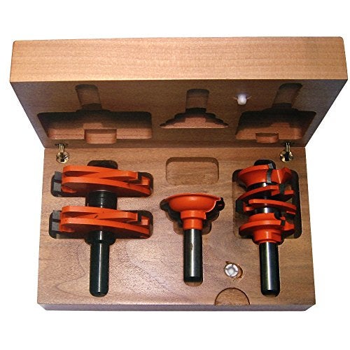 CMT ORANGE TOOLS CMT 800.527.11 3-Piece Entry & Interior Door Router Bit Set in Hardwood Case, 1/2-Inch Shank - Image 1