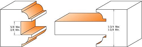CMT ORANGE TOOLS CMT 800.527.11 3-Piece Entry & Interior Door Router Bit Set in Hardwood Case, 1/2-Inch Shank - Image 2