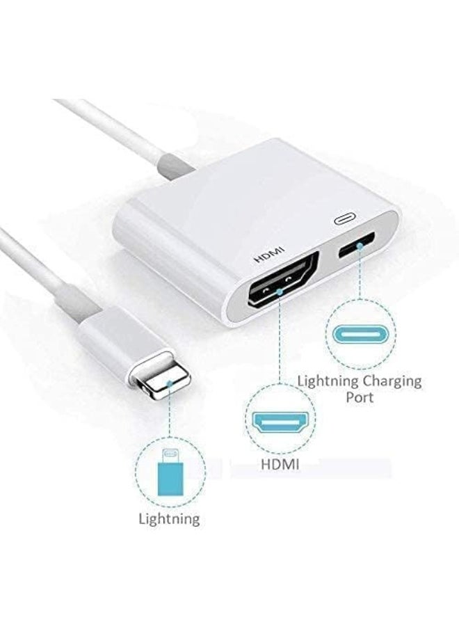 Generic - Lightning to HDMI Adapter, 1080P HD Video Digital AV Adapter with Charging Port, Compatible with iPhone, iPad, and Other Apple Devices - Image 1