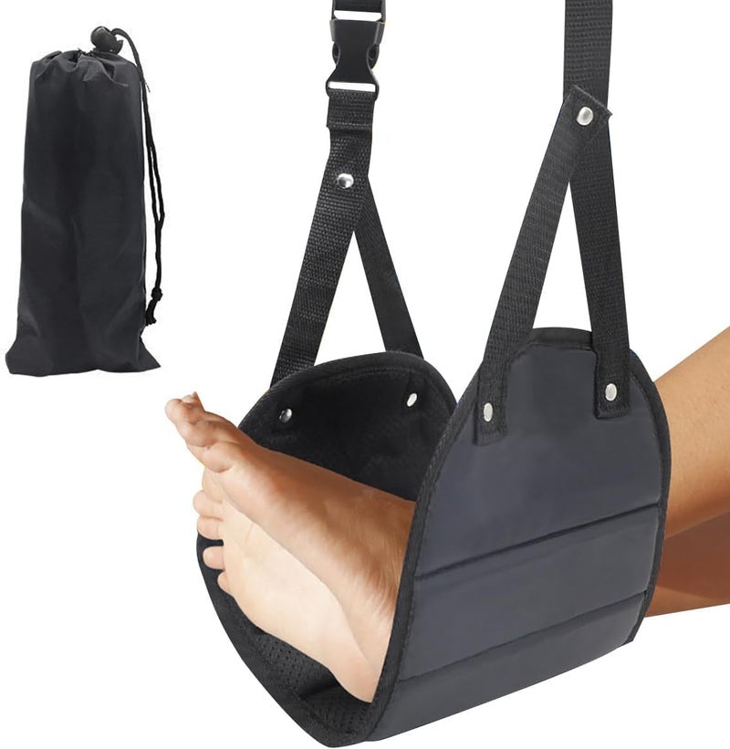 ECVV Portable Airplane Footrest Comfortable Travel Foot Rest Length Adjustable Office Leg Rest Travel Essentials To Relax Your Feet - Image 1