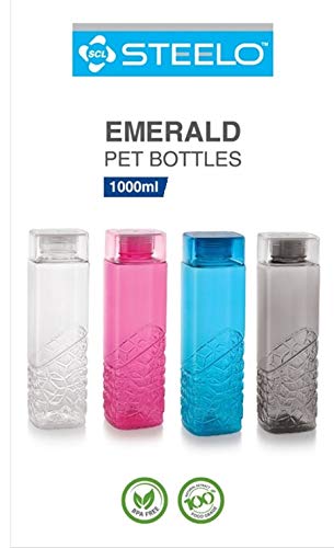 SCL Steelo Steelo Emerald Pet Water Bottle 1000 ml, Set of 4, Color May Vary - Image 5