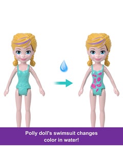 Polly Pocket Portable Boat Playset with Water Play and Color Change Accessories, Unicorn Dream Cruise Includes 1 Doll and 23 Total Pieces  - Image 3