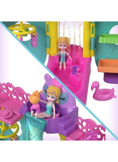Polly Pocket Portable Boat Playset with Water Play and Color Change Accessories, Unicorn Dream Cruise Includes 1 Doll and 23 Total Pieces  - Image 4