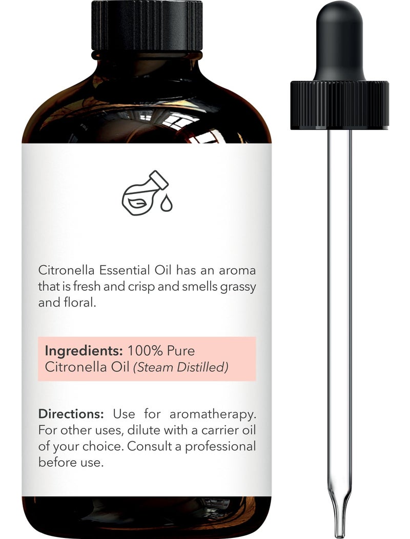 Brooklyn Botany Citronella Essential Oil - 100% Pure and Natural - Premium Grade Oil with Dropper - for Aromatherapy and Diffuser - 4 Fl Oz - Image 2