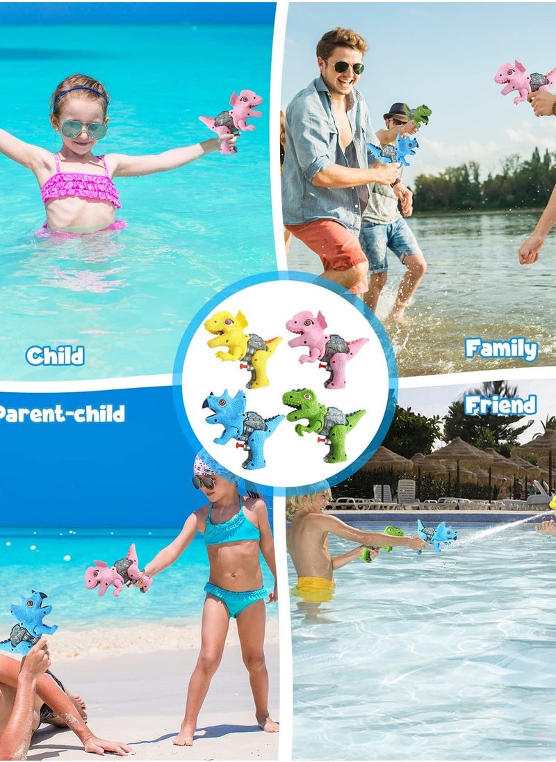 Excefore - Dinosaur Water Gun, 4 Pack Squirt Guns for Kids and Adults, Exciting Water Fighting Toy for Boys and Girls, Perfect for Backyard and Swimming Pool Play. - Image 1