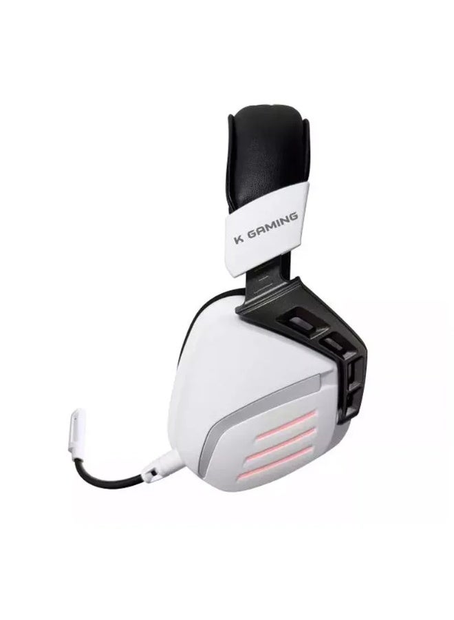 k Gaming KGaming K20 Over-Ear Tri-Mode Wireless Gaming Headset, 25-Hour Battery, Black/White - Image 1