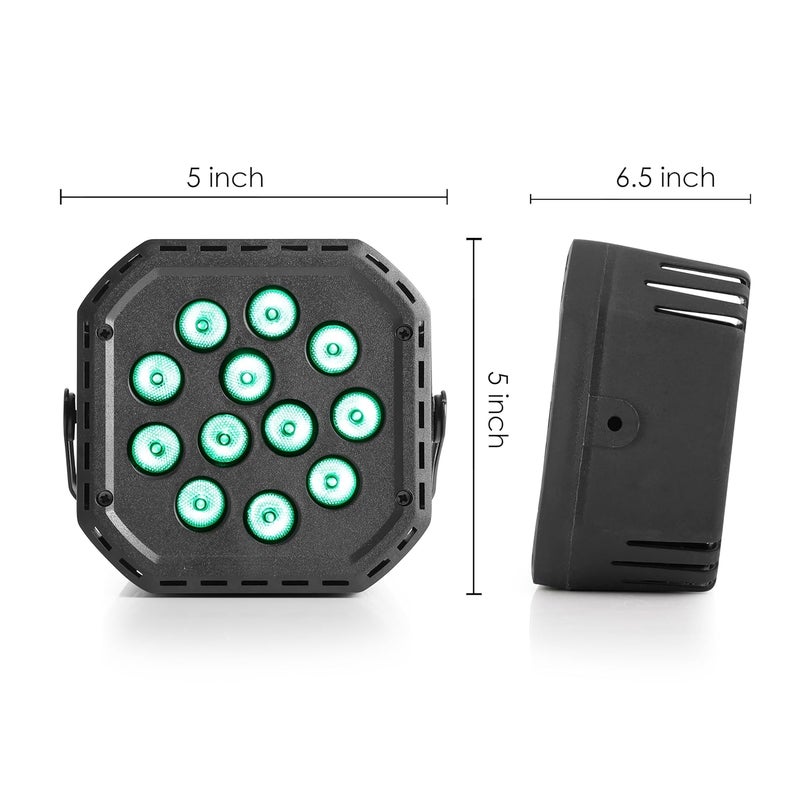 Gesto ضوء بار دي جي RGB نحاسي مع جهاز تحكم عن بعد، 6 في 1 ضوء LED ملون للأضاءة، أضواء ديسكو متغيرة الألوان لحفلات عيد الميلاد، حفلات المنزل، عرض الديسكو، أضواء ديوالي، الفعاليات - 12 LED، أسود - Image 5