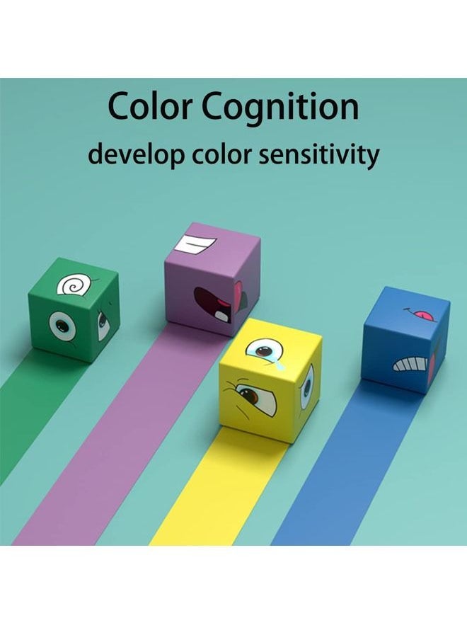 ELLEGLAM - Wooden expression change puzzle, face Rubik's cube matching building block puzzle, family puzzle game - Image 1