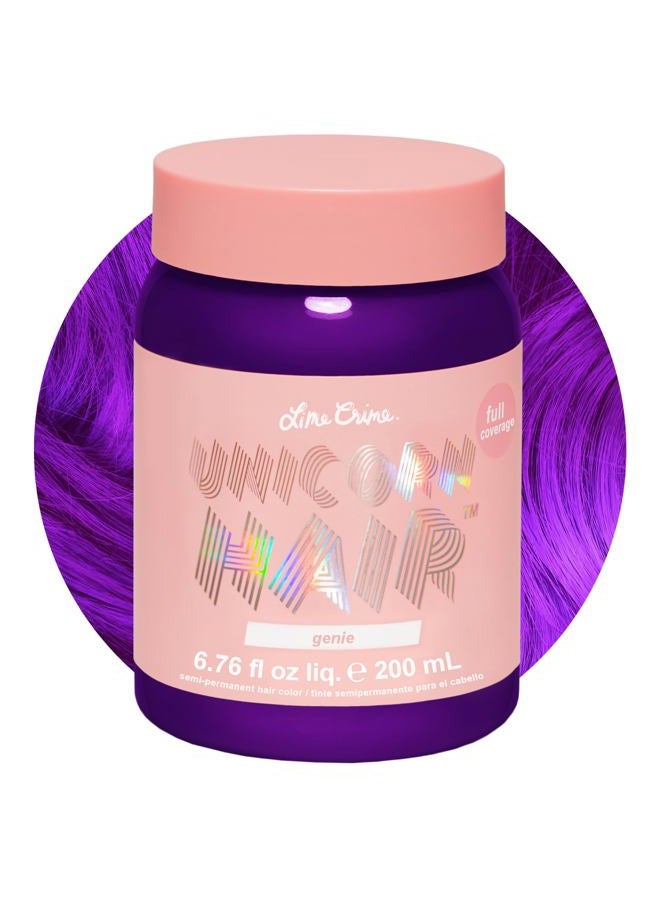 Lime Crime Unicorn Hair Dye, Genie - Deep Violet-Purple Fantasy Hair Colour - Full-Coverage, Ultra-Conditioning, Semi-Permanent, Damage-Free Formula - Vegan - 200ml - Image 1