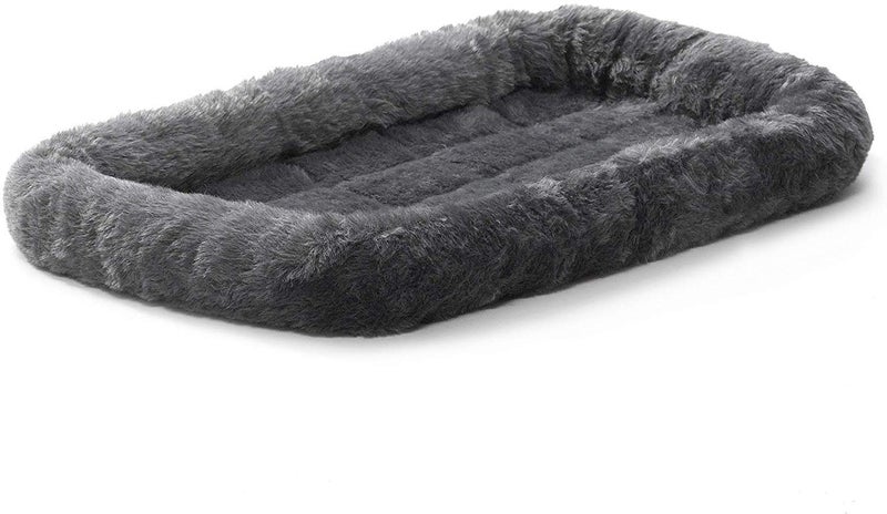 Fluffy's Luxurious Polyester Dog Bed | Bolster Bed Fits Metal Crates | Machine Wash & Dry (Black, Small) - Image 1