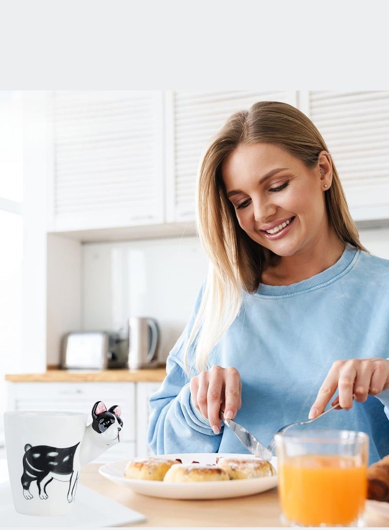 سولاري كوب سيراميك بولدوج فرنسي ثلاثي الأبعاد – كوب قهوة فريد لمحبي الحيوانات الأليفة بتصميم مقبض رائع - Image 5