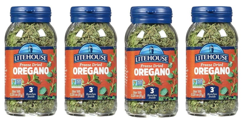 Litehouse أوريجانو لايت هاوس المجفف بالتجميد - بديل للأوريجانو الطازج، جرة تعادل 3 حزم أوريجانو طازجة، عضوي، توابل أوريجانو، غير معدلة وراثيًا، خالية من الغلوتين - 0.28 أونصة 4 عبوات - Image 1