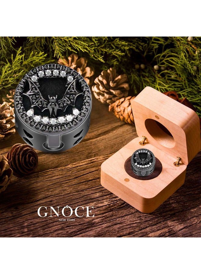 GNOCE Black Bat Bead Charm Sterling Silver Essential Oil Diffuser Dancing with Danger Dangle Charm fit for Bracelet/Necklace Jewelry Gift for Wife Girlfriend Christmas New Year - Image 3