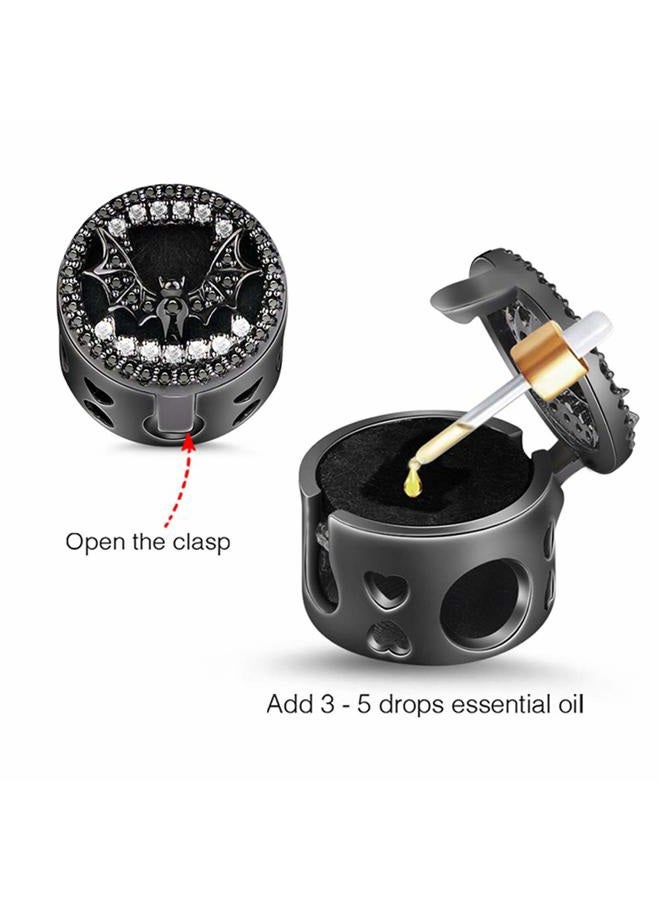 GNOCE Black Bat Bead Charm Sterling Silver Essential Oil Diffuser Dancing with Danger Dangle Charm fit for Bracelet/Necklace Jewelry Gift for Wife Girlfriend Christmas New Year - Image 2