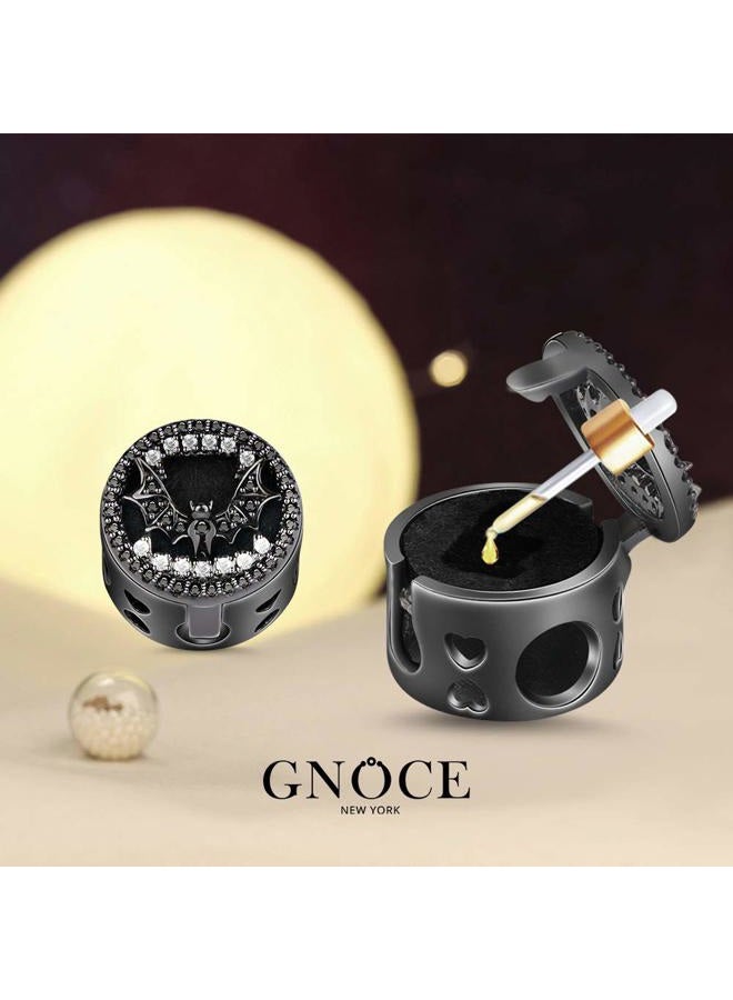 GNOCE Black Bat Bead Charm Sterling Silver Essential Oil Diffuser Dancing with Danger Dangle Charm fit for Bracelet/Necklace Jewelry Gift for Wife Girlfriend Christmas New Year - Image 4