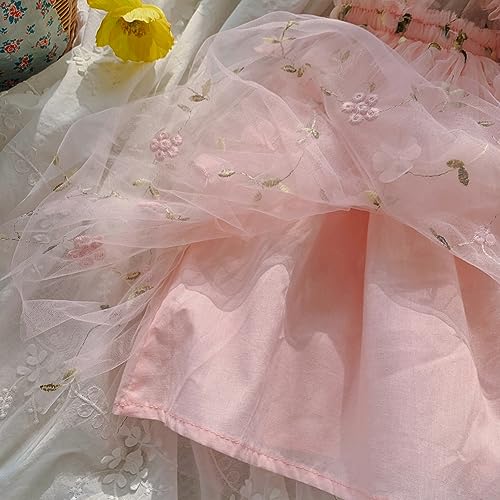 BGFKS Layered Tulle Tutu Dress for Toddler Girls,Baby Girl Rainbow Tutu Princess Skirt Set with Flower Headband.(Flower Pink,6 Months) - Image 2