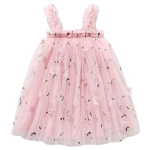 BGFKS Layered Tulle Tutu Dress for Toddler Girls,Baby Girl Rainbow Tutu Princess Skirt Set with Flower Headband.(Flower Pink,6 Months) - Image 5