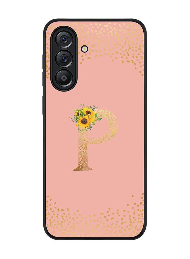 Stylizedd For Samsung Galaxy A56 5G Case,Slim fit Camera Protection, Shockproof Thin Phone cover  - Custom Floral Monogram - P  (Rose Pink ) - Image 1