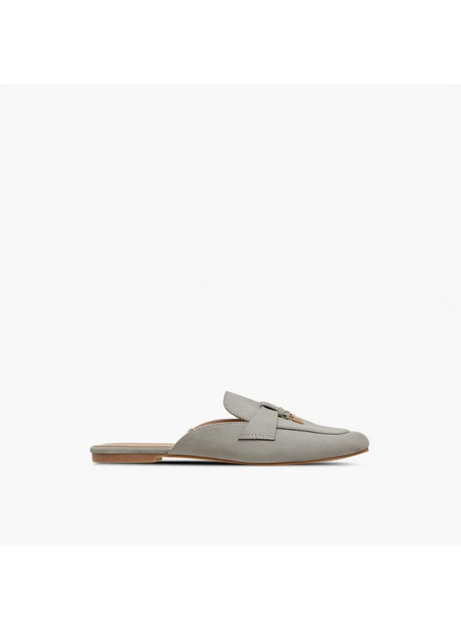 Flora Bella By Shoexpress Women Solid Slip-On Mules with Metal Accent
