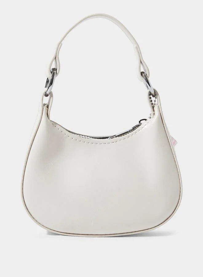 ستايلي Beige Polka Dot Pearl Charm Handbag