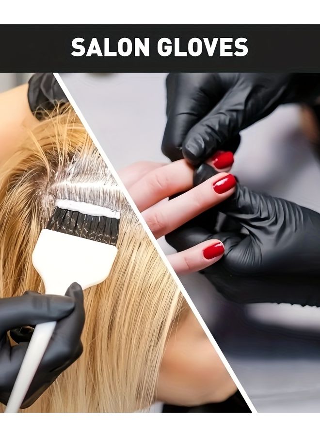 High Elasticity Black Nitrile Gloves 30pcs XL Disposable For Home Cleaning Beauty Professionals - Image 3