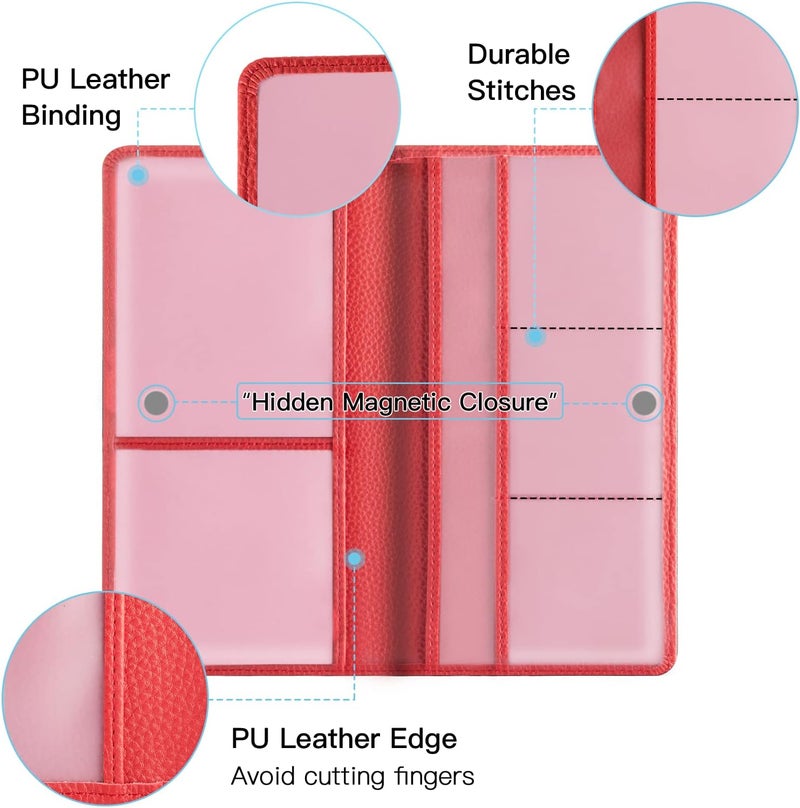 Valardoh Premium Car Registration and Insurance Card Holder - Red - Image 2