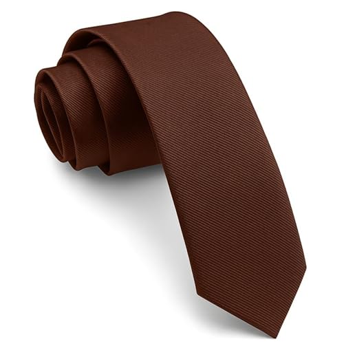 Young Arrow Premium Microfiber Matte Finish Necktie for Men – Solid Formal Tie for Office, Wedding, Party, Groom & Groomsmen (Dark Brown) - Image 1