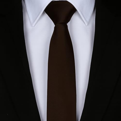 Young Arrow Premium Microfiber Matte Finish Necktie for Men – Solid Formal Tie for Office, Wedding, Party, Groom & Groomsmen (Dark Brown) - Image 4