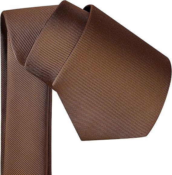 Young Arrow Premium Microfiber Matte Finish Necktie for Men – Solid Formal Tie for Office, Wedding, Party, Groom & Groomsmen (Dark Brown) - Image 2