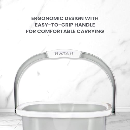 RATAN PLASTICWARE Premia Bucket (18L X 1) - Diaso Grey|Light Weight and Easy to Carry|Perfect for Use in Bathrooms, Kitchen & Wet Utility Areas - Image 5