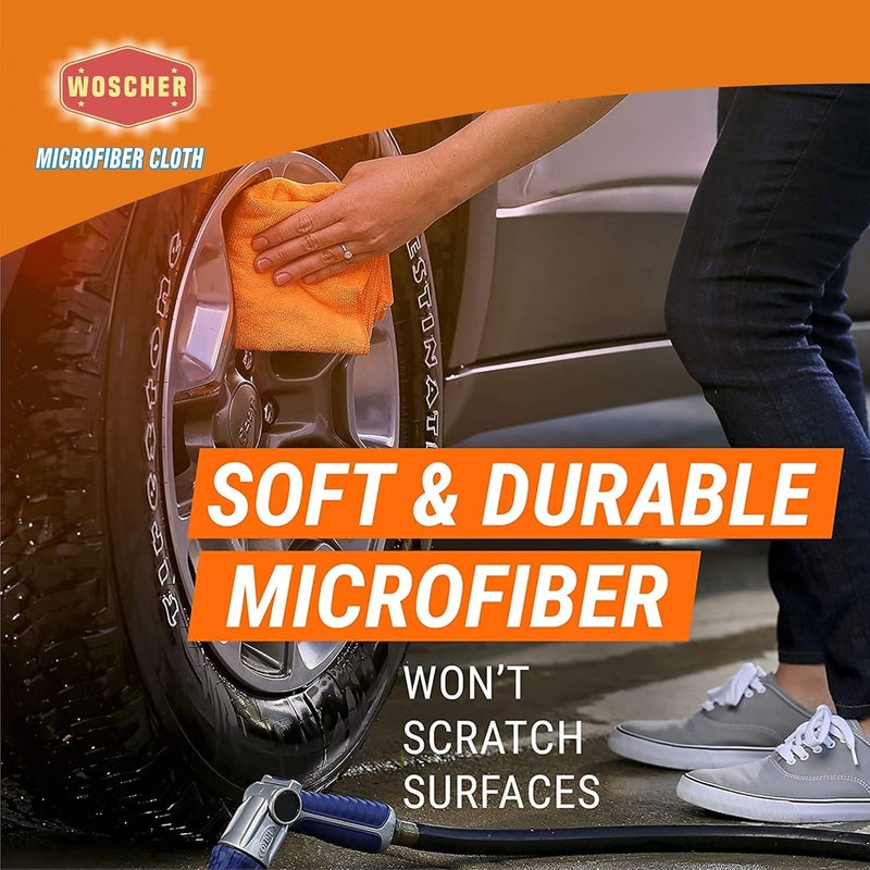 WOSCHER Large Soft & Quick Drying Microfiber Cloth for Car, Home & Electronics - Assorted (40 x 40 cm, 4 Pack) - Image 3