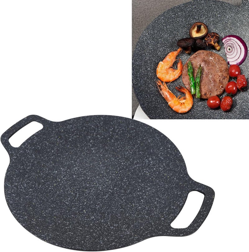 Delavala Korean BBQ Plate Non Stick Grill Pan Thermal Insulation High Thermal Conductivity Round Barbecue Plate for BBQ Parties and Camping Trips - Image 4