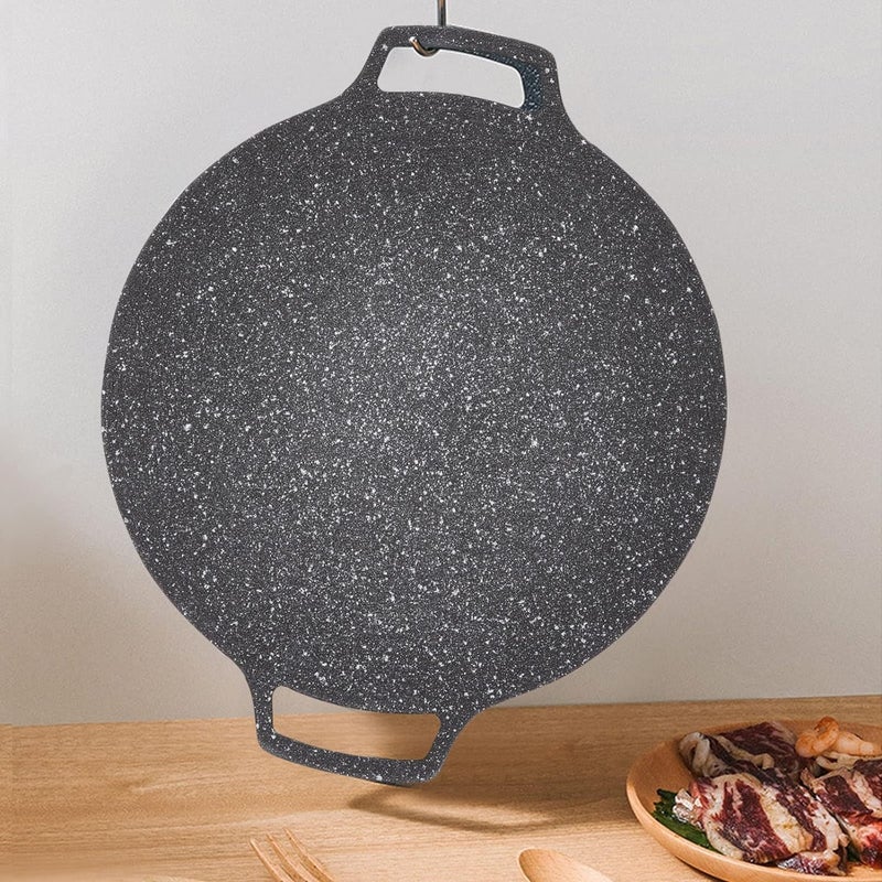 Delavala Korean BBQ Plate Non Stick Grill Pan Thermal Insulation High Thermal Conductivity Round Barbecue Plate for BBQ Parties and Camping Trips - Image 2