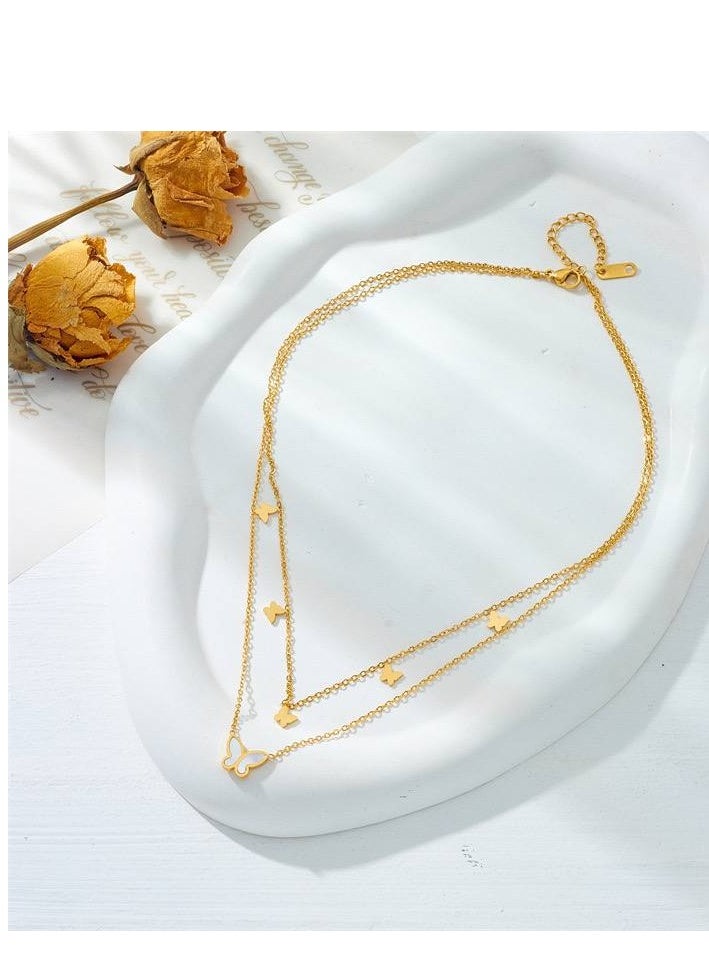 Generic - Series of 2 round butterflies Stainless master, solid color The length of the first floor is 45 cm  The second floor is 50 cm - Image 1