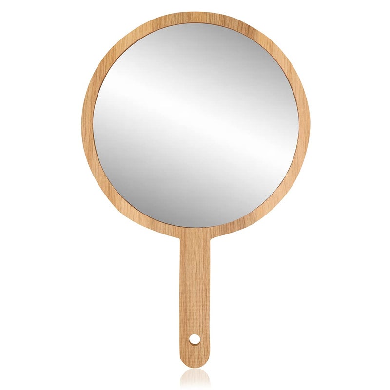 Victor Enterprises Wooden Handheld Beauty Makeup Mirror Set of 2 Round Shape 1075 inch Rectangle Shape 12 x 6 Inch Salon Mirror Dressing Table Mirror Shaving Mirror Travel Mirror - Image 4