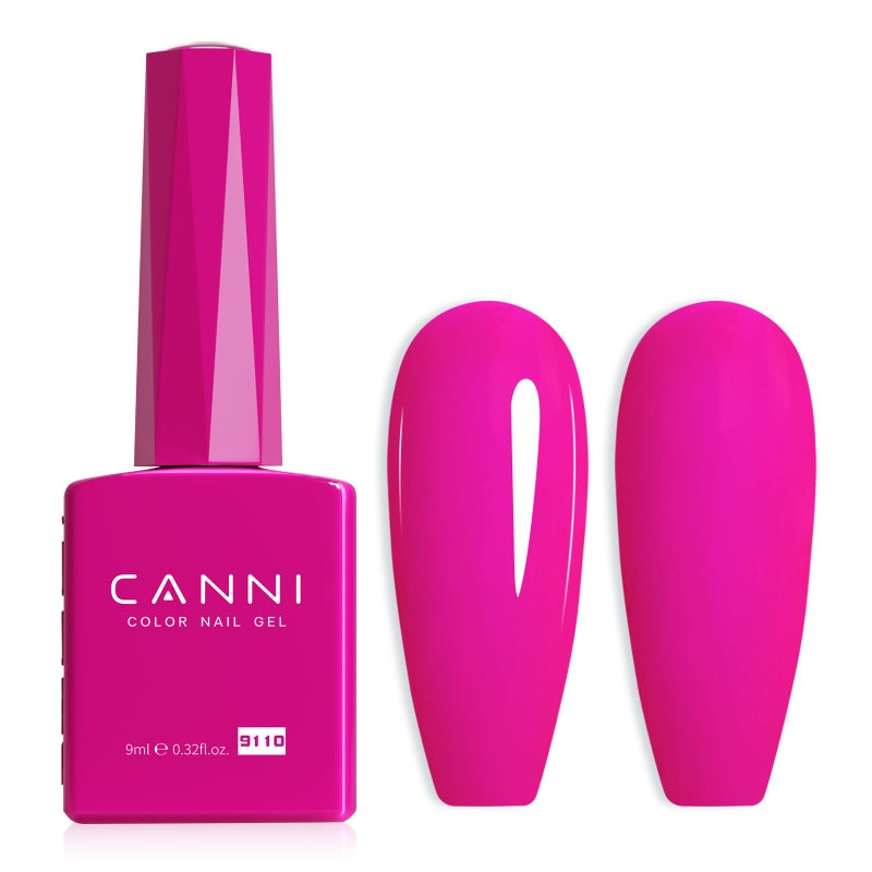 CANNI Hot Pink Gel Nail Polish, 1Pcs Neon Pink Gel Polish Pastel Bright Pink Purple Color High Gloss Soak Off U V Nail French Nail Manicure Salon DIY - Image 1