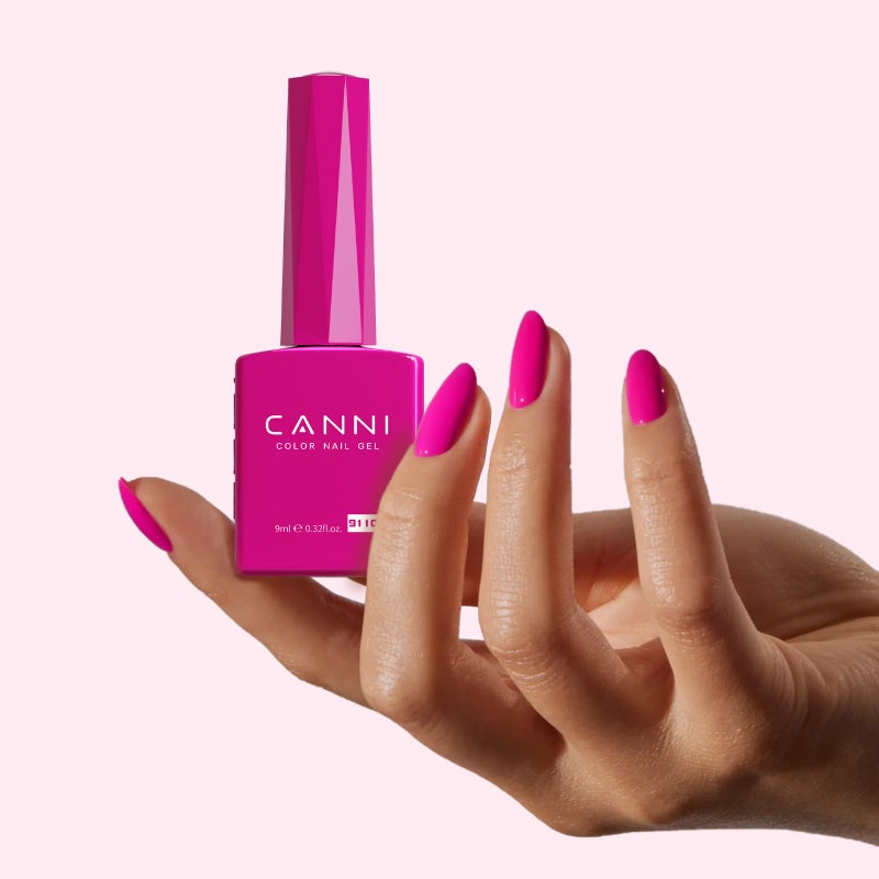CANNI Hot Pink Gel Nail Polish, 1Pcs Neon Pink Gel Polish Pastel Bright Pink Purple Color High Gloss Soak Off U V Nail French Nail Manicure Salon DIY - Image 5