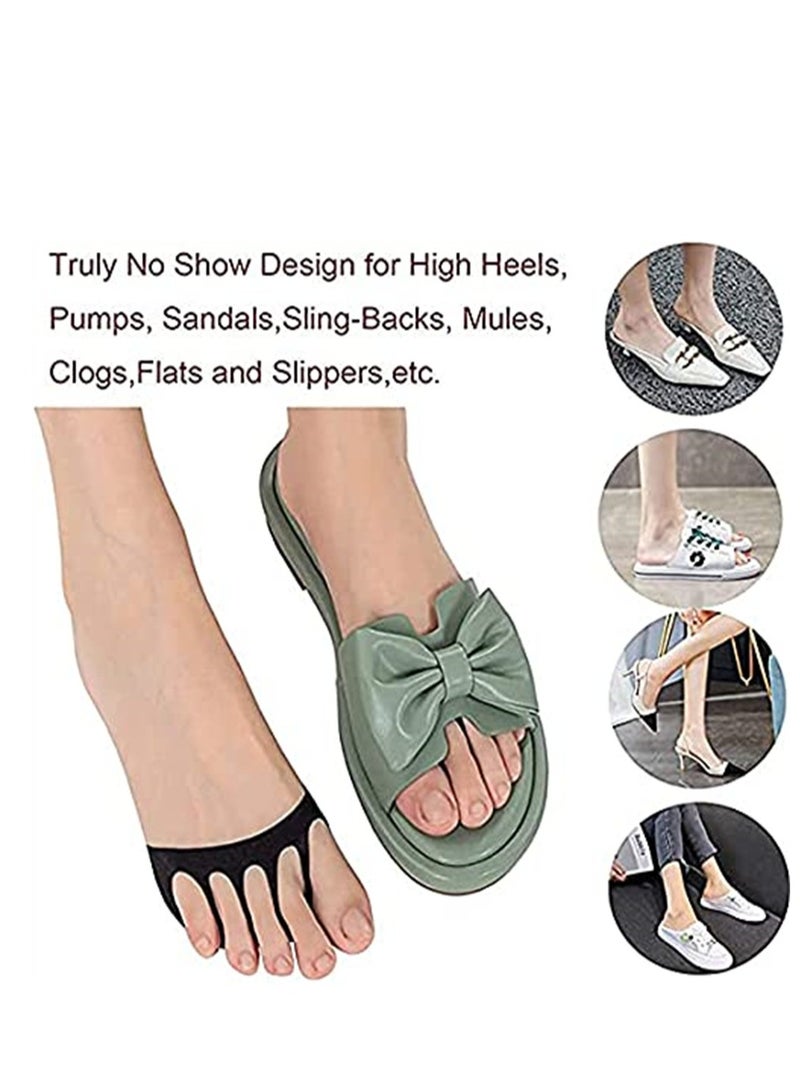 KASTWAVE Women's Toe Cover with Padding ,Toe Topper Liner No Show Half Socks ,Relief Pain for Ladies High Heels Sandals Open Heel Open Toe Half Tube Socks - Image 5