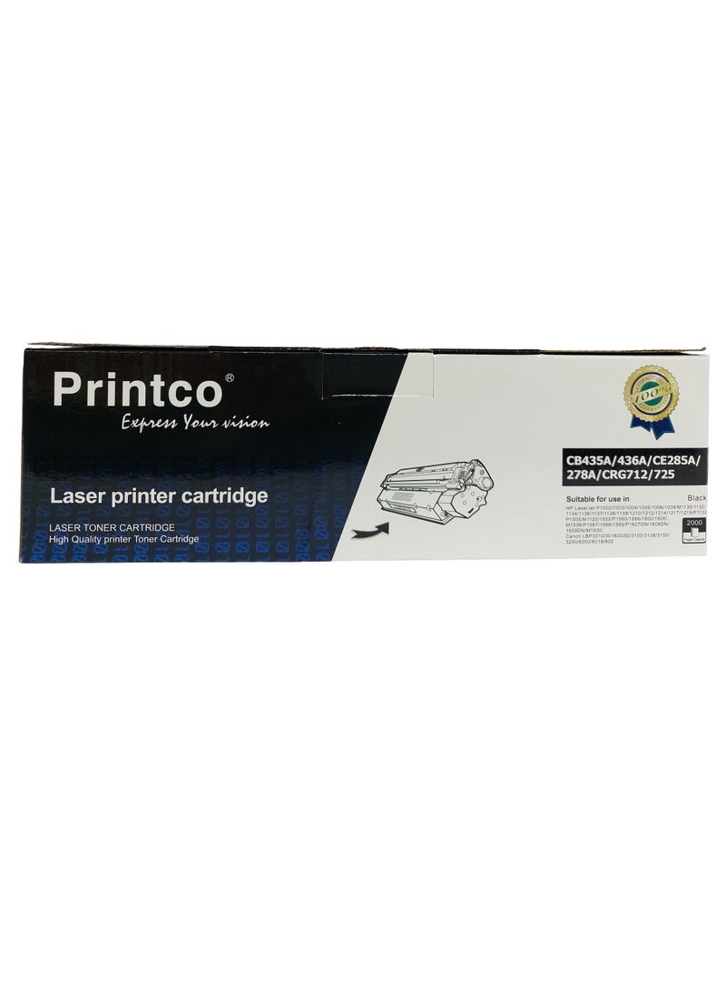 برينتكو حبر طابعة متوافق 85A / CE285A أسود يستخدم مع HP Pro P1102w M1212nf MFP P1102 P1109w M1217nfw 1102w خرطوشة حبر الطابعة (أسود ، عبوة واحدة) - Image 1