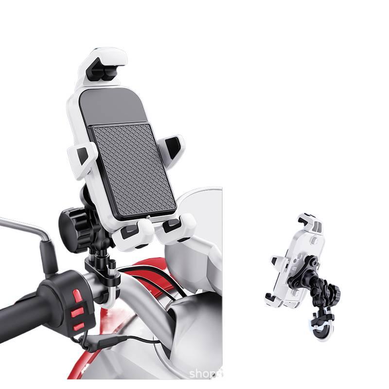 Secure Grip Car Phone Holder Silicone in White for Riding and Navigation and Rearview Mirror Mount for Broad Compatibility - Image 2