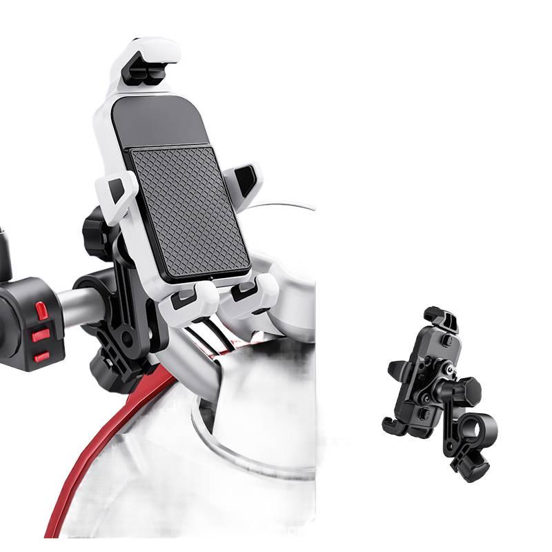 Secure Grip Car Phone Holder Silicone in White for Riding and Navigation and Rearview Mirror Mount for Broad Compatibility - Image 1