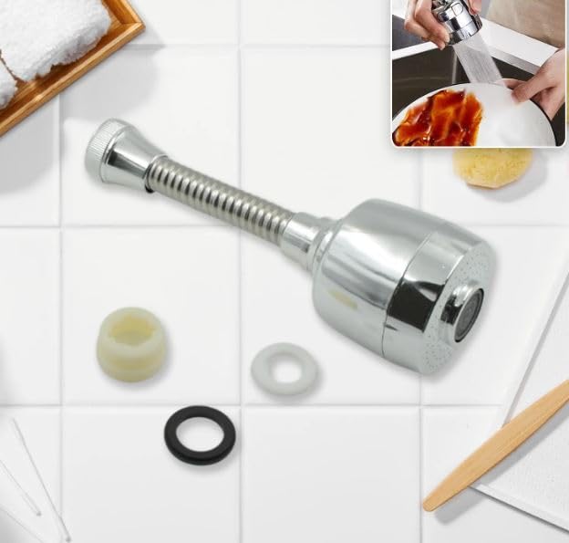 Qwid Faucet for Kitchen Sink Movable 360 Degree Rotation Tap Shower for Kitchen Sink Faucet for Kitchen 3 Mode Switch Adjustable Sink Faucet Sprayer Pack of 1 - Image 3